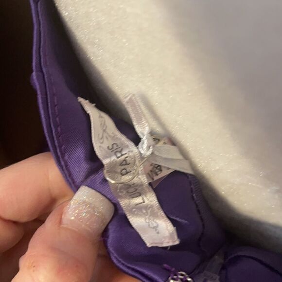 Lucy Paris Satin  Flower Dress Purple Size Large NWT - Picture 5 of 10